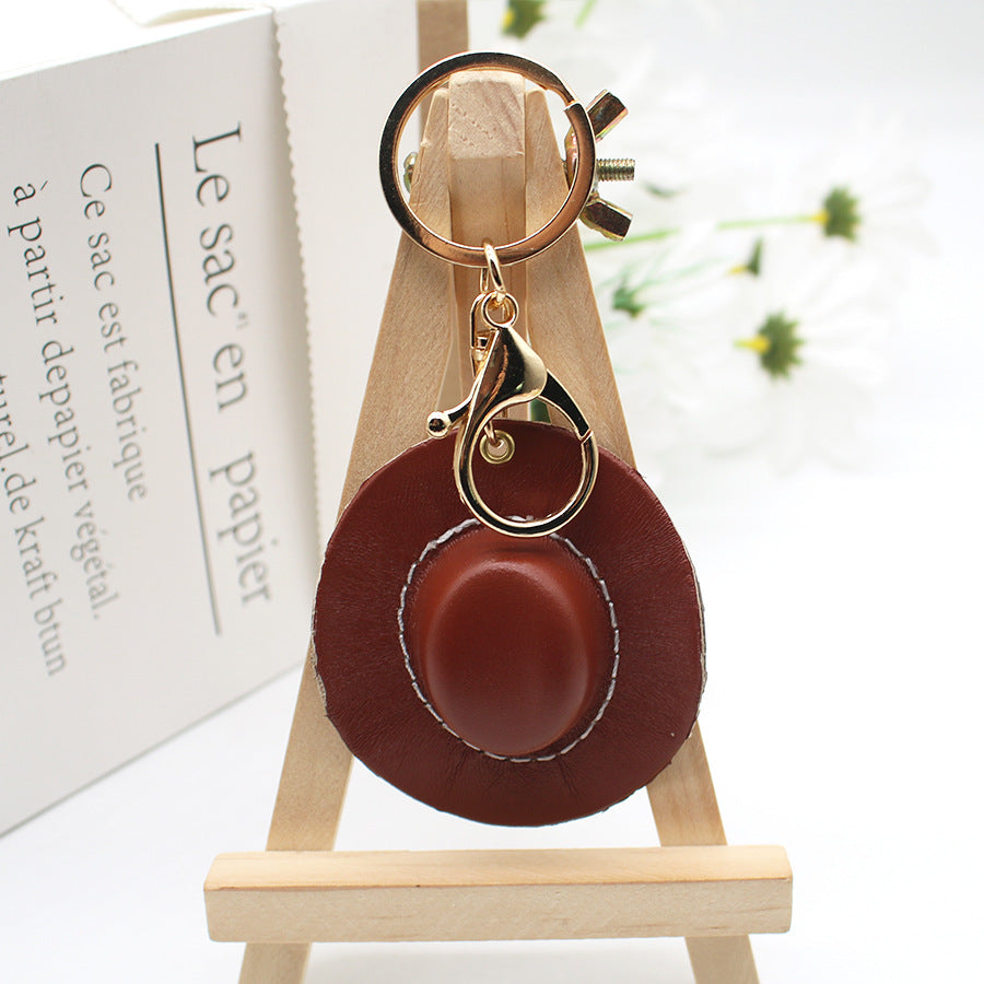 Wholesale Western Cowboy Hat PU Leather Keychains